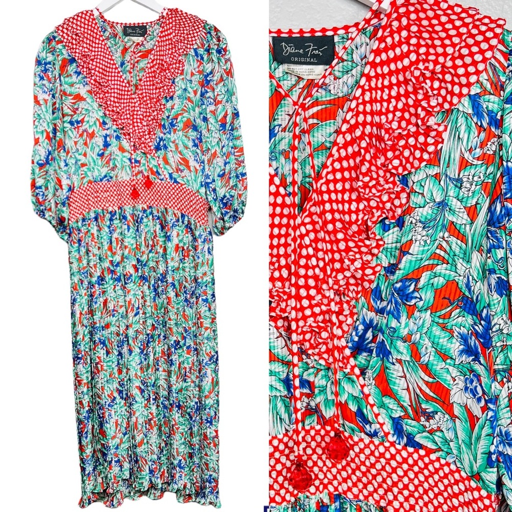 Diane Freis dancing dress hongkong vtg pack and go